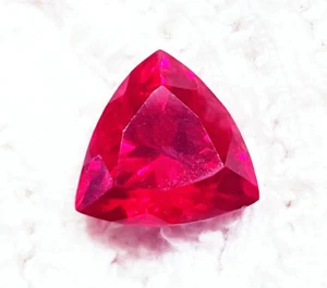 5.45 Cts Trillion Shape Natural Red Ruby Certified Loose Gemstone With Free Gift - Picture 1 of 7