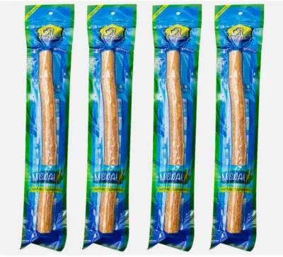ALKHAIR 4pcs 6" MISWAK - Natural Hygiene Toothbrush - Meswak Peelu - Chewing Stick Sewak