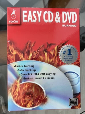 ROXIO EASY CD & DVD BURNING CDROM~ WINDOWS 98SE ME 2000 PRO/XP HOME XP PRO ~ NEW - Image 1 of 2