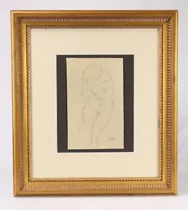 After Gustav Klimt (1862-1918) Signed Pencil Drawing Nude Woman - Picture 1 of 5