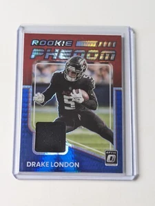 Panini Donruss Optic 2022 Drake London Falcons Rookie RC Patch Hyper Prizm NFL - Picture 1 of 2