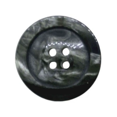 CHUNKY PEARLESCENT 4 HOLE BUTTONS BLACK / GREY 25.5mm - Image 1 of 2