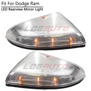 For Dodge Ram 1500 2009-2018 LED Rearview Mirror Signal Lamp W/ Yellow Turn Side - Picture 1 of 12