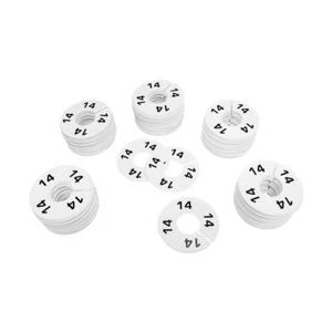 10 PC 3-1/2" Clothing Rack Sizes 14 Dividers Hangers White Plastic Round - Picture 1 of 3