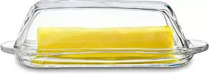 7 Inches Glass Butter Dish with Lid for Countertop -Crystal Glass Butter Keeper - Picture 1 of 11