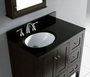 Suneli Madeli 36x22" Torino Black Granite Bathroom Vanity Top w/ backsplash $789