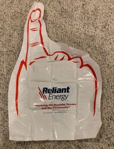 Houston Texans First Down Inflatable Finger w/Straw Reliant Energy *Flaw-See Pic - Picture 1 of 6