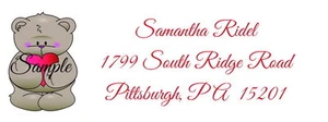 150 Personalized Custom Cute Teddy Bear Heart Address Labels  - Picture 1 of 1