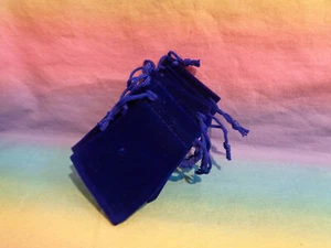 10 Blue Velvet Jewelry Pouch Drawstring Travel Gift Bag 2" X 3" - Imagen 1 de 5