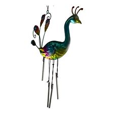 14" Peacock Wind Chime-with Bejeweled Tail-Assorted Colors