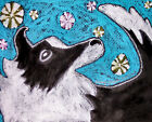 Sheltie Peppermint Snowflake Art Print 5x7 Shetland Sheepdog Collectible KSAMS
