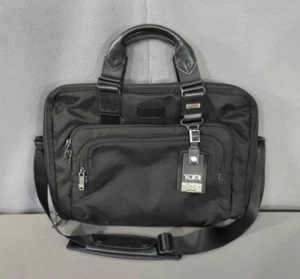 TUMI ALPHA BRAVO YUMA Slimbrief Black Nylon Laptop / Shoulder Bag - Picture 1 of 22