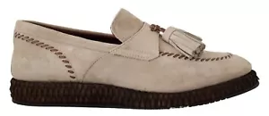 DOLCE & GABBANA Shoes Moccasins Slip On Beige Leather Mens EU41.5 / US8.5 $1400 - Picture 1 of 12