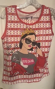 🍎🍎Betsy Loungewear & Sleepwear Red Geometric Striped Shorts Set Size L🍎🍎 - Picture 1 of 7