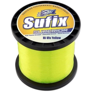 2 Spools Sufix Superior Mono Line-HiViz Yellow 40# -Total 740 yards - Picture 1 of 1