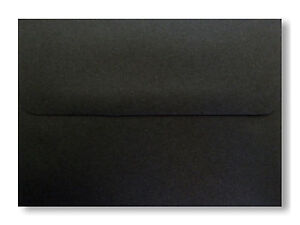 25 Pack Jet Black Envelopes for 5 X 7 Invitations Announcements Shower Halloween