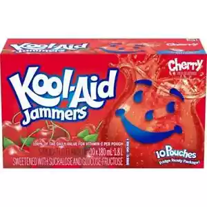 2 CAJAS DE BOLSAS KOOL-AID JAMMERS 10x180ml CEREZA - SEGURA Y PROTEGIDA - Imagen 1 de 1