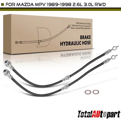 Manguera hidráulica de freno delantera izquierda y derecha 2 piezas para Mazda MPV 1989 1990-1998 RWD Foto 1 de 4