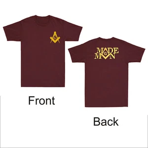 Masonic Chest Logo Made Man Square And Compass Freemason Vintage Men's T-Shirt - Picture 1 of 10