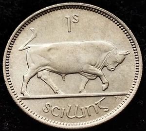 Ireland 1954 | Irish 1s | One Shilling | Bull | KM.14a | High Grade - Picture 1 of 2