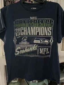 NFL Team Logo Seattle Seahawks 2013 NFC Conference Champs Mens Size Medium - Picture 1 of 3