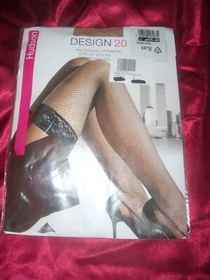 Sexy Hudson Design halterlose Netzstrümpfe Gr. 38-40 teint Spitze Stay Ups OVP - Bild 1 von 2