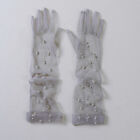 Ladies Long Finger Gloves Elegant Fancy Party Dress Evening Wedding Tulle Pearl 