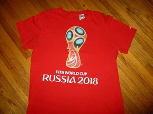 FIFA WORLD CUP RUSSIA 2018 T SHIRT Soccer Adidas Red ADULT LARGE - Picture 1 of 3