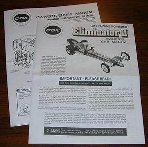 Cox .049 Eliminator II Owners Car Instruction And 049 Engine Manual - Picture 1 of 1