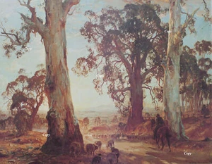 Hans Heysen "Droving Into The Light"  Canvas Print  Framed & Ready to Hang  - Bild 1 von 1