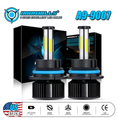 For Mercury Grand Marquis 1998-2005 - 6-sides 9007 HB5 LED Headlight Bulbs Hi/Lo - Image 1 of 4