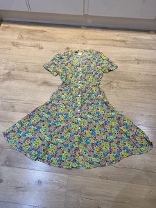 C&A vintage floral short sleeve Floral Tea Dress Unlined Lightweight 32” Bust - Picture 1 of 11