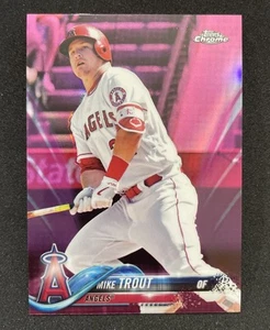 2018 Topps Chrome #100 Mike Trout Pink Refractor - Picture 1 of 2