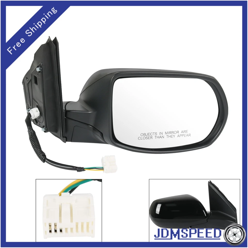 Espejo retrovisor lateral derecho pasajero negro texturizado eléctrico para Honda CR-V CRV 2012-2016 Foto 1 de 4