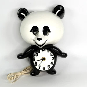 Reloj de pared eléctrico de plástico SPARTUS Panda vintage EE. UU. - Funciona LEER DESCRIPCIÓN - Imagen 1 de 23