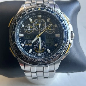 CITIZEN Eco-Drive SKYHAWKS Men's Watch Used Working.. BLUE ANGELS - Picture 1 of 13