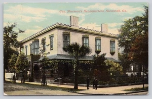 General Shermans Hauptquartier Savannah GA Georgia Postkarte - Bild 1 von 2