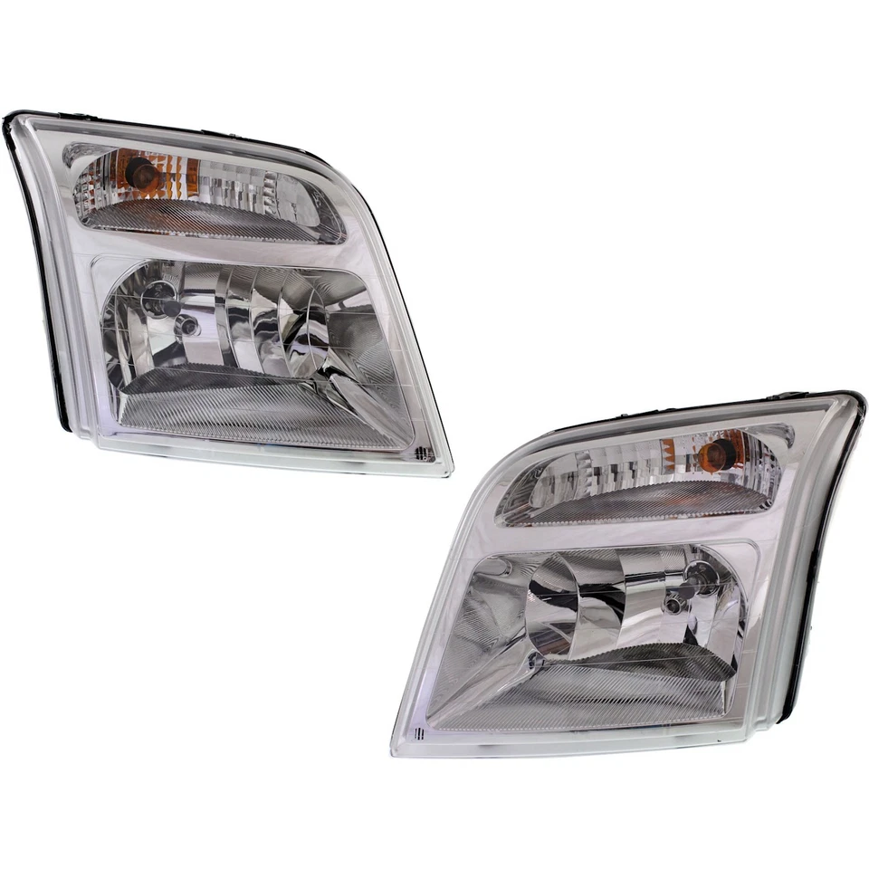 Left & Right Side Headlights For Ford Transit Connect 2010-2013 Halogen w/ Bulbs - Imagem 1 de 4