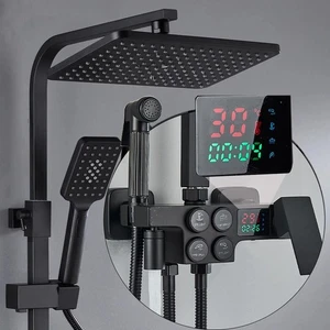 LED Duschset Regendusche Duschsystem Duscharmatur Kopf Handbrause Mischbatterie - Bild 1 von 17