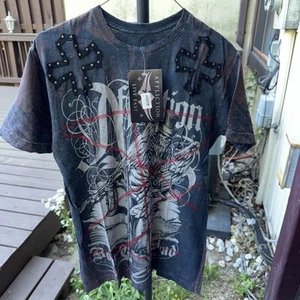 Men’s Affliction T Shirts Small Short Sleeve Dark Brown - Picture 1 of 11