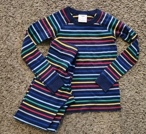 HANNA ANDERSSON RAINBOW STRIPED PAJAMAS SIZE 8 - Picture 1 of 2