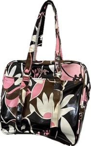 Vintage Y2K Roxy Pink & Brown Weekend Bag Purse Handbag Carry On Aloha Floral - Bild 1 von 14