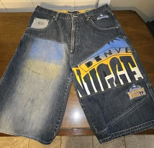 Vintage UNK Denver Nuggets NBA Y2K Denim Jorts Shorts Men's Size 36 - Picture 1 of 5
