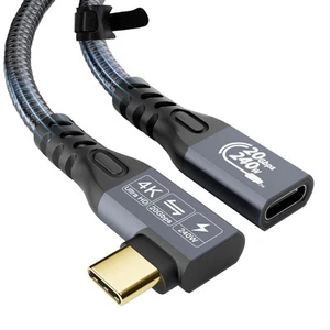 USB-C Extension Cable 20Gbps 0.8ft, USB-C 3.2 Gen 2x2 Right Angle, 4K@60Hz Vi... - Zdjęcie 1 z 7