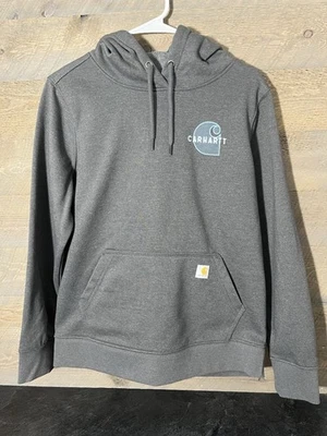 Sudadera con Capucha Carhartt Para Mujer Mediana (8/10) Gris Jaspeado Calce Relajado Pullover Nueva con Etiquetas Foto 1 de 4