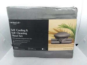 Juego de sábanas de cuatro piezas Miracle Made color gris - satén Queen Luxe - Imagen 1 de 8
