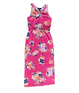NEW GAP Kids Maxi Dress M (8-9) Pink Floral Sleeveless w/ Side Slits - Picture 1 of 12
