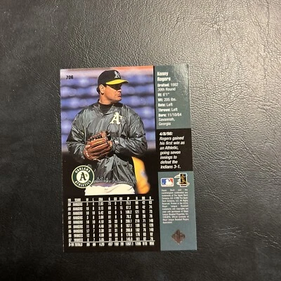 Cno 1998 Upper Deck #706 Kenny Rogers Oakland A’s Athletics - Image 1 of 2