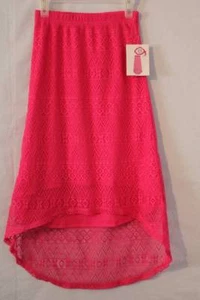 NEW Girls Pink Lace Hi-Low A-Line Skirt Large 10 - 12 Spring Summer Dressy Party - Picture 1 of 3