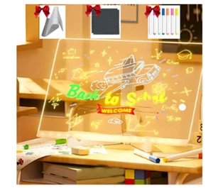 Doodle Glow Drawing Board, Scribbique Led Rewritable Drawing Board for Kids - Picture 1 of 16